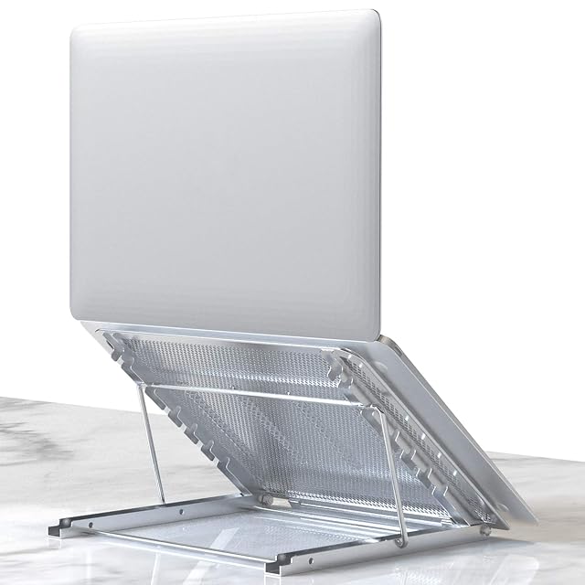 Klsniur Laptop Stand Tablet Laptop Holder Stand Foldable Ventilated Adjustable Laptop Computer Holder Desk Stand Universal Lightweight Ergonomic