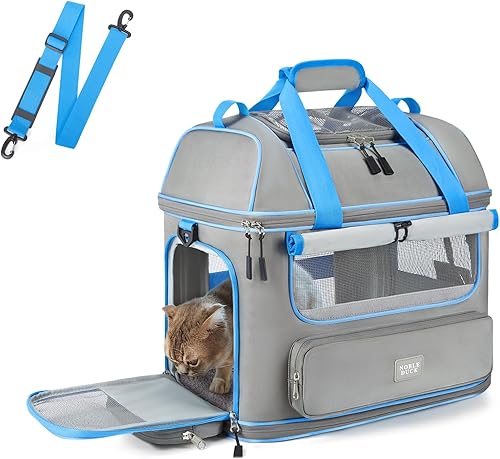 Transportador expandible para perros y gatos transportador de mascotas de lados suaves aprobado por aerolíneas, grande, pequeño, mediano, plegable,