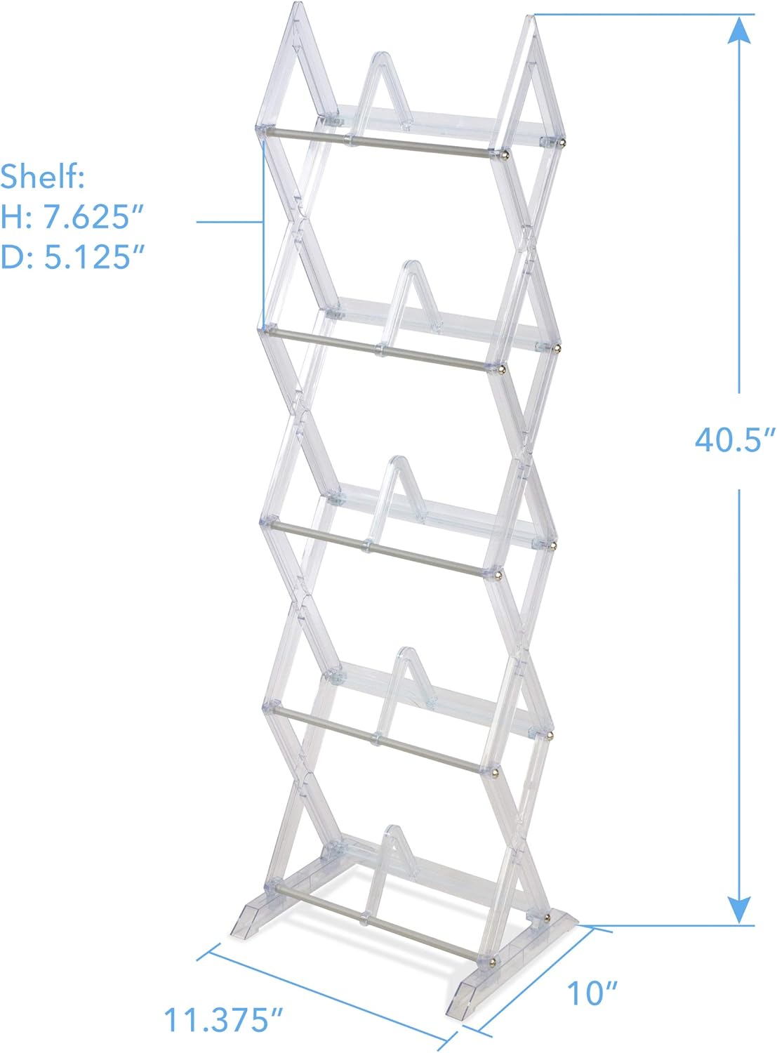 Atlantic Mitsu 5-Tier Media Rack - 130 CD's, 90 DVD's, BluRay or Games in Clear, PN64836265, White : Electronics
