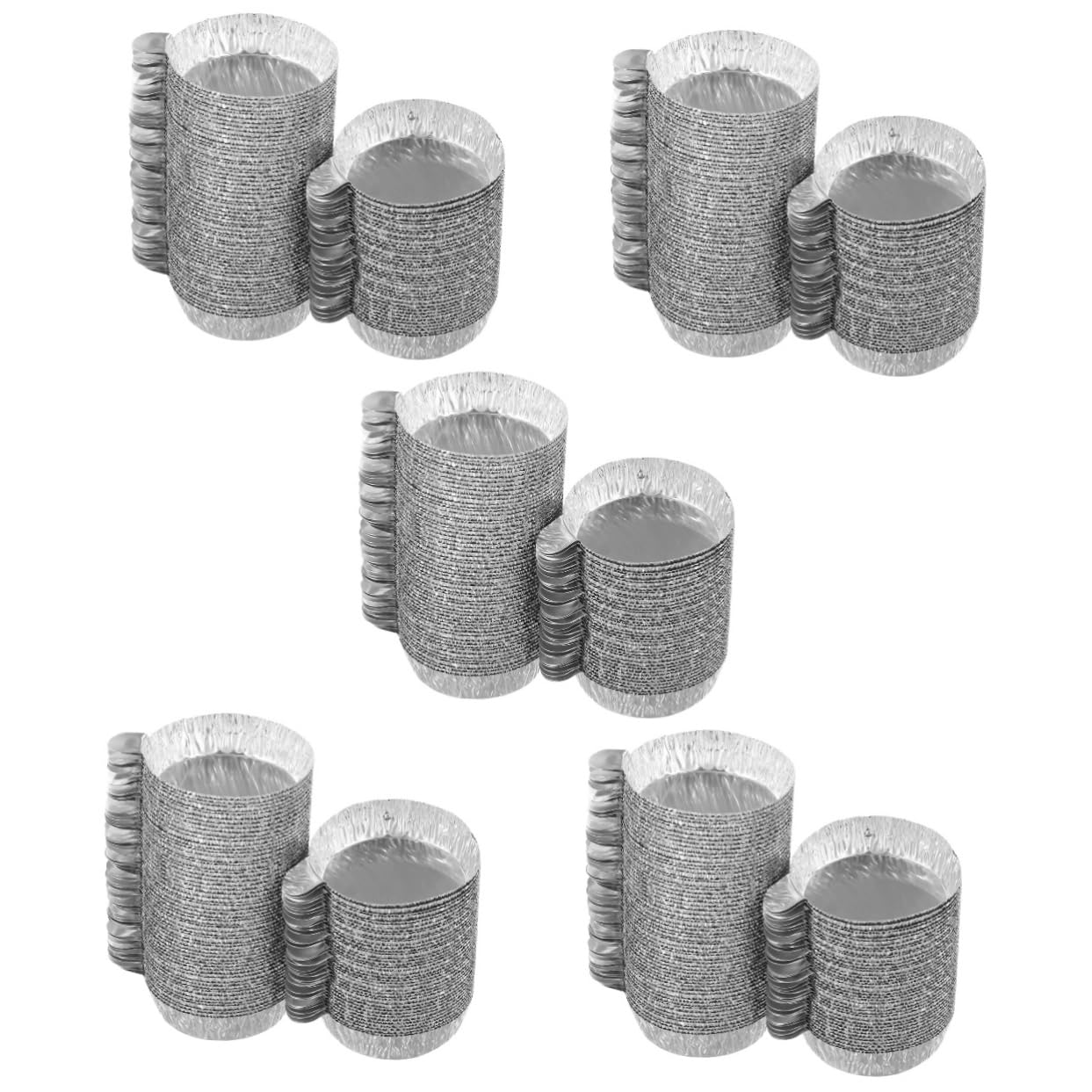 5 Series Bandejas De Pesaje De Aluminio Desechables Placas De Pesaje De Prácticas Ingredientes Y Protección Cocción 100 Piezas*5