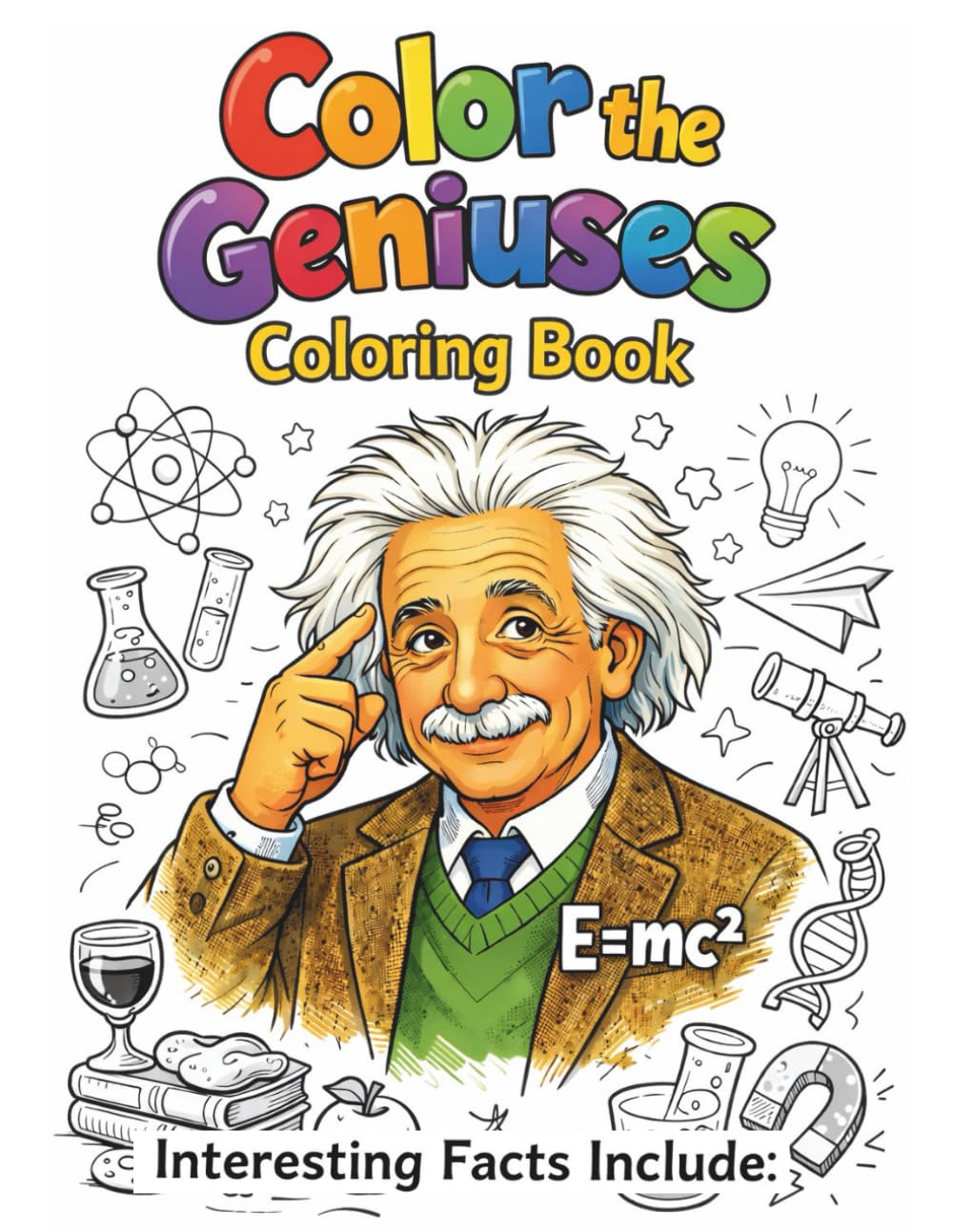 Color The Geniuses: Coloring Book With Interesting Facts About Them