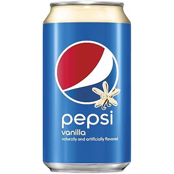 Pepsi Vanilla 12oz Cans Pack, vanilla,cola, 144 Fl Oz, (Pack of 12)