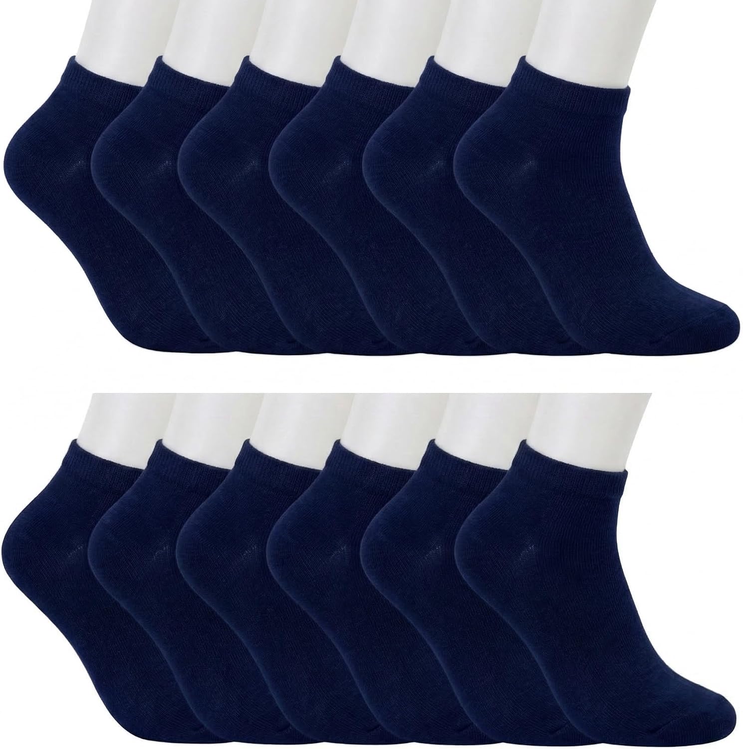Glory Max 12-Pairs Women Ankle Athletic Low Cut Cotton Lightweight Comfort Soft Casual Socks