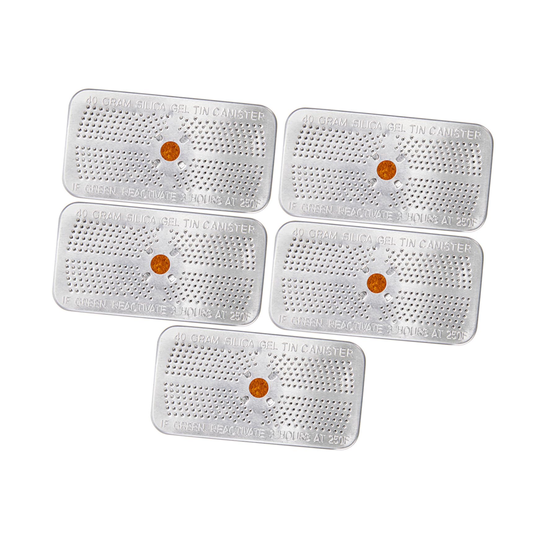 VILLCASE 5 Pezzi Pacchetti di Silice da 40 G Indicatore di Umidità Arancione Riutilizzabili Assorbitori di Umidità Sicuri per Casseforti Dispositivi Elettronici e Armadi