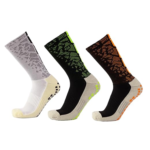 J COLOUR Meias Antiderrapante Futebol Esportivas Masculino, Meias Masculino para Futebol, Voleibol, Corrida, Basquete, Trekking, Caminhada