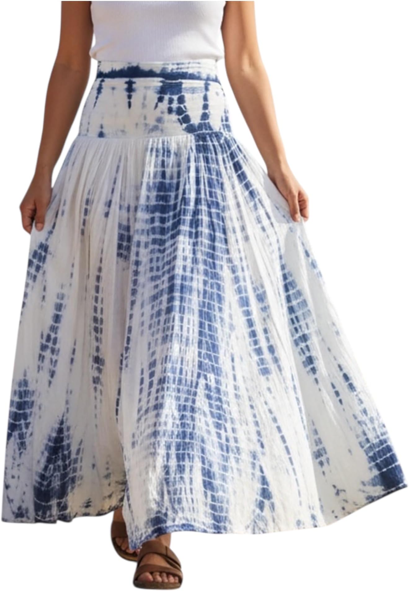2026 Maxi Skirt for Women - Bohemian Tie-dye High Waistband Boho Skirts for Women - A Line Flared Women's Skirts