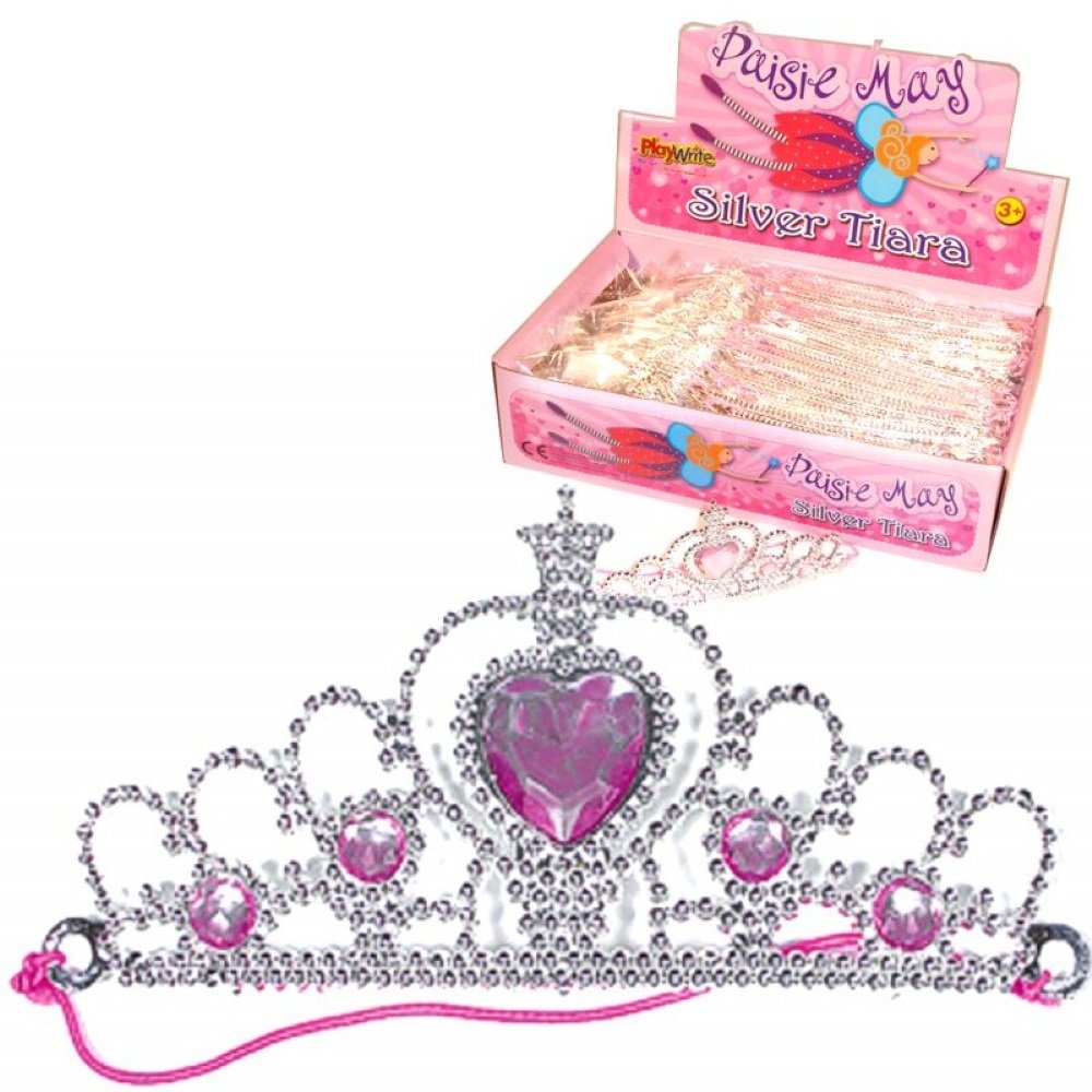 DAISIE MAY 30 SILVER TIARA PRINCESS CROWNS GIRLS BIRTHDAY PARTY GIFT BAG FILLERS TOYS