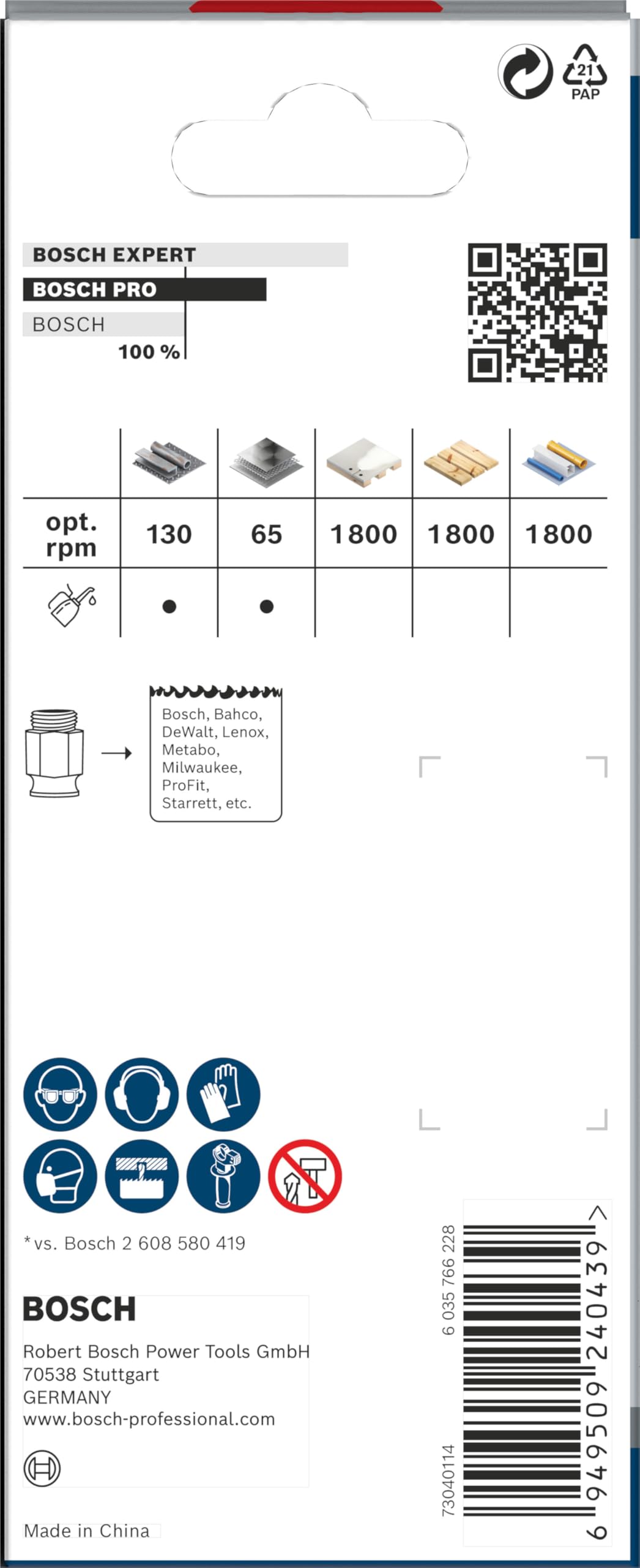 Bosch 5 x PRO Multi Material Power Change Plus zestaw startowy (do miękkiego drewna, płyty gipsowo-kartonowej, Ø 68 mm, profesjonalne akcesoria do wiertarki/wkrętarki)
