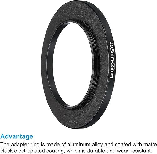 Miniatura 4 de PATIKIL Anillo elevador de metal de 1.594 in-2.165 in, paquete de 2 anillos adaptadores de filtro de lente de cámara, anillo adaptador de filtro de