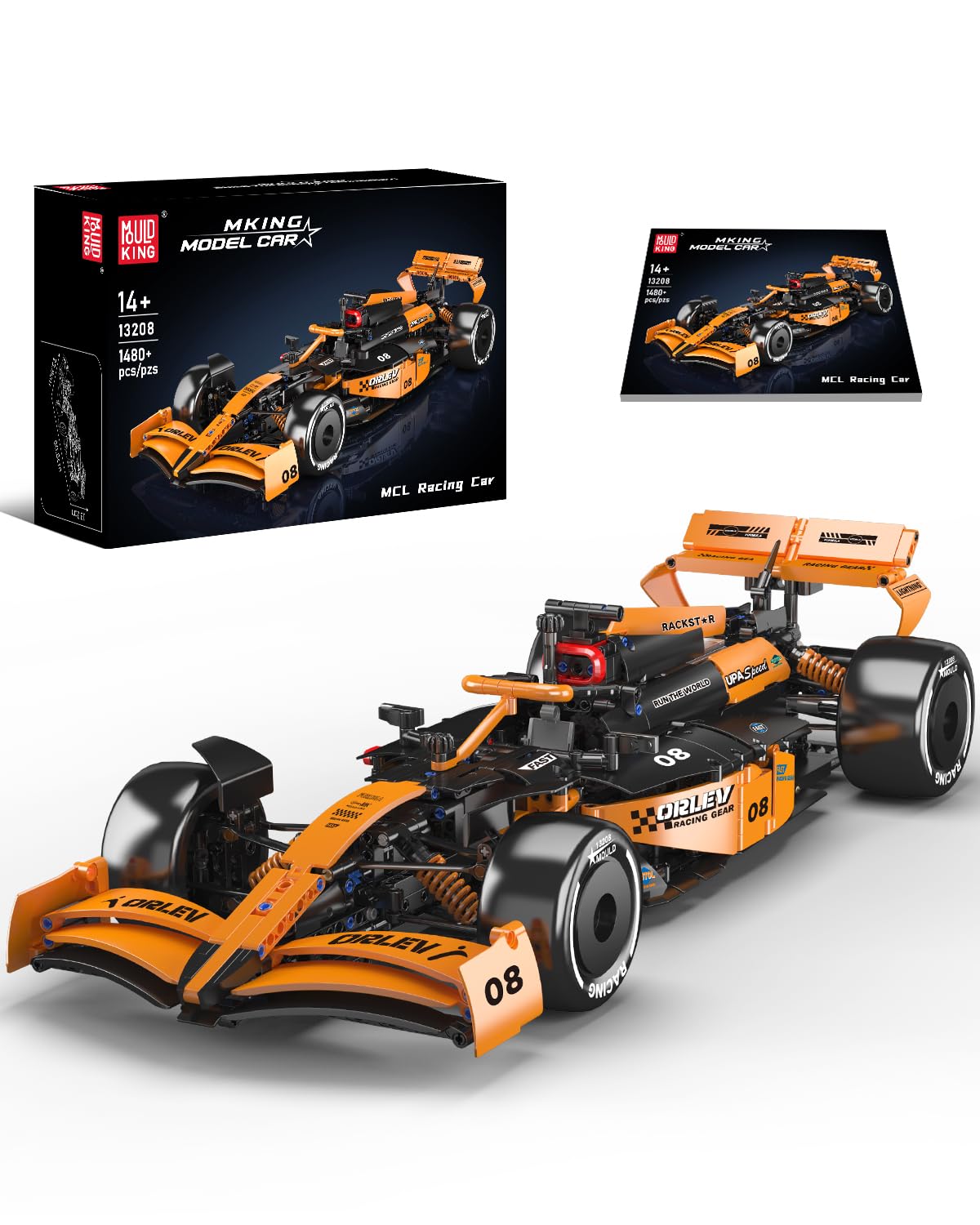 Mould King 13208 Statische Version Sportwagen Bausteine Modell, 1480 Teile Klemmbausteine Auto Blockmodell Kit als Spielzeug und Geschenk (14 Jahre und älter)
