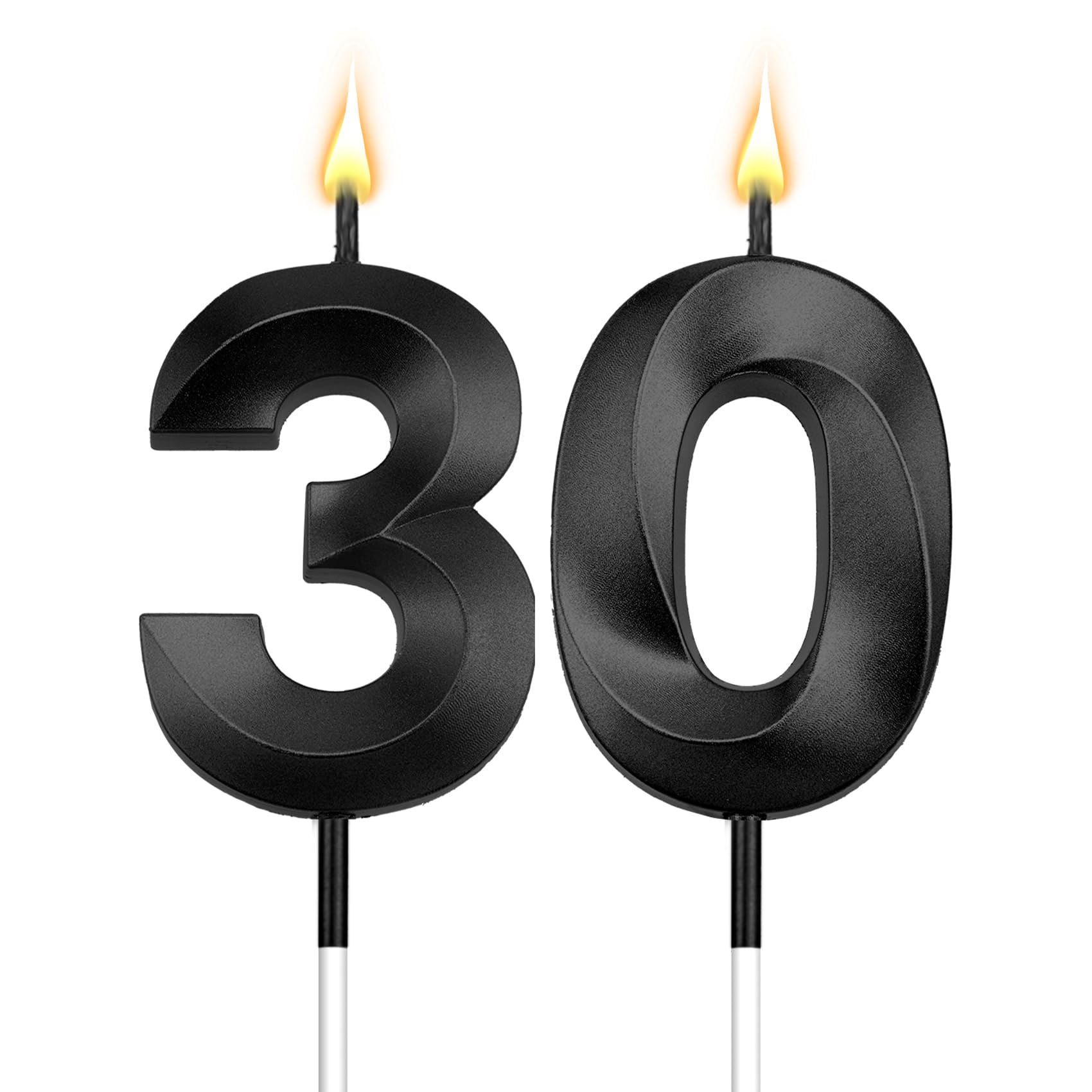 Black Birthday Candles for Cake 30 Candle 30 Birthday Candle 30 Candles for Birthday Cakes 30th Birthday Cake Topper Black Candles Dirty 30 Decorations for Her
