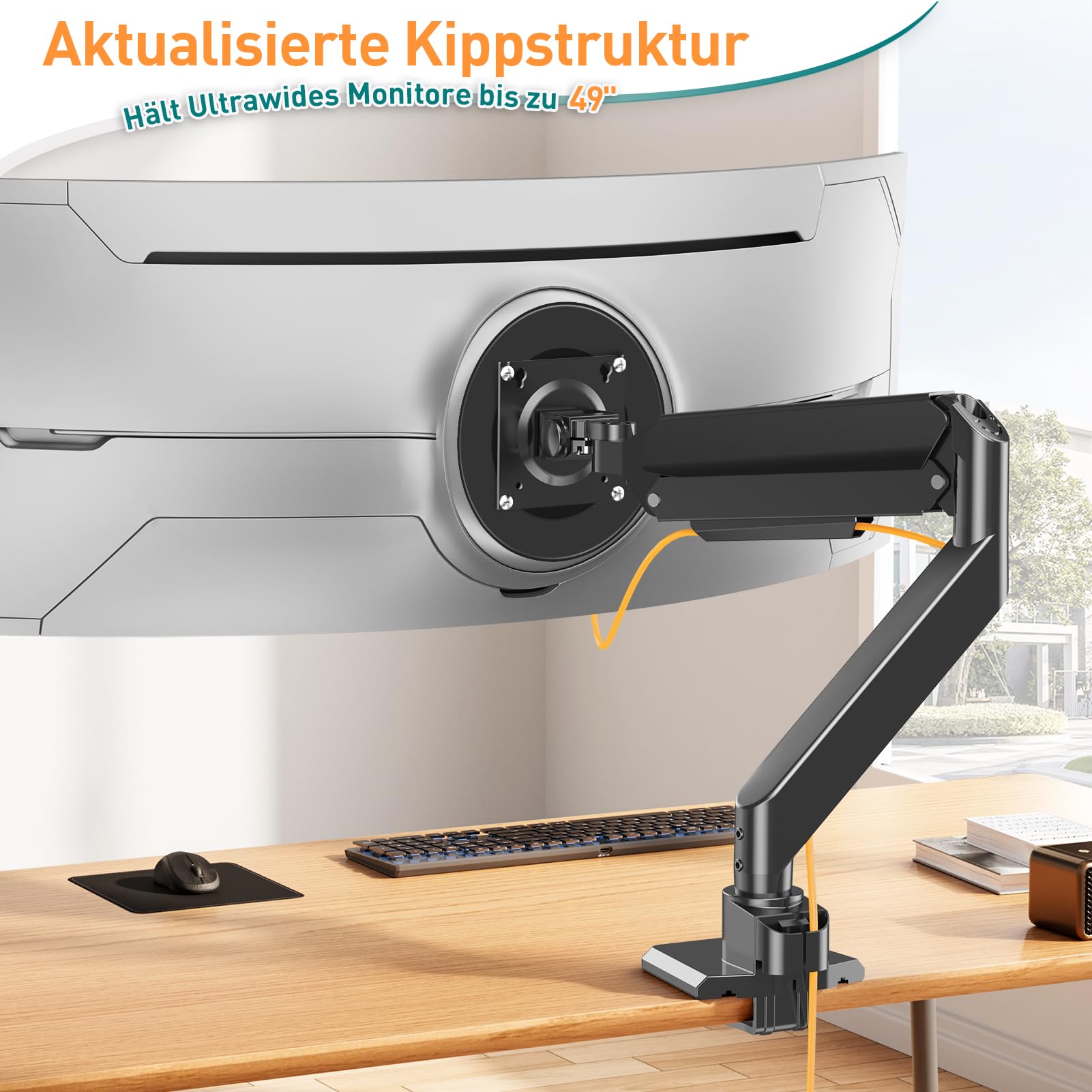 ELIVED Ultrawide Monitor Arm für Max 49 Zoll Bildschirm hält 2-20KG