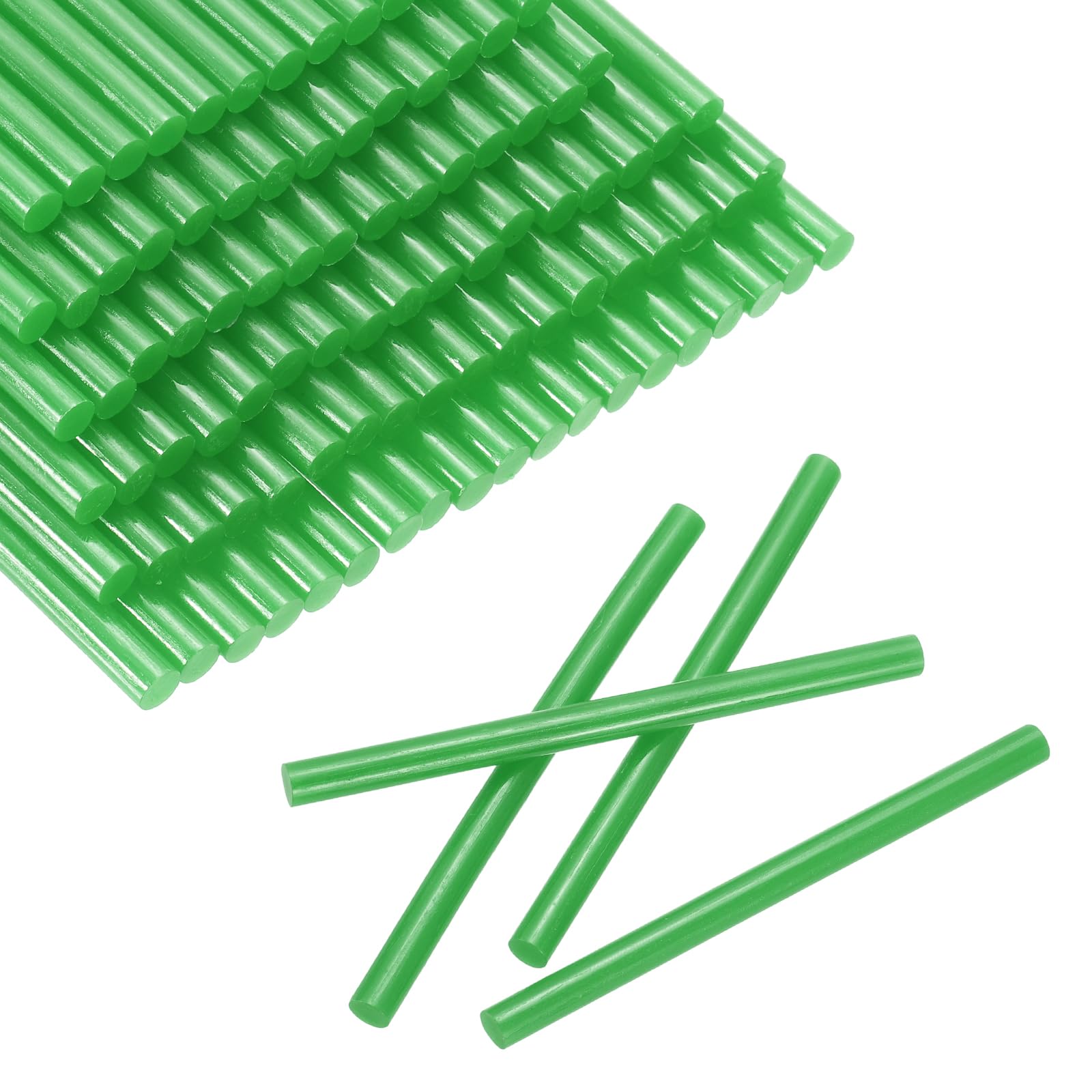 QUARKZMAN 100Pcs Mini Sticks Di Colla 0.3"x3.9" Sticks Per Pistola A Colla A Caldo Ad Alta Adesione Strisce Adesive A Fusione Per DIY Artigianato Sigillatura Riparazione Verde