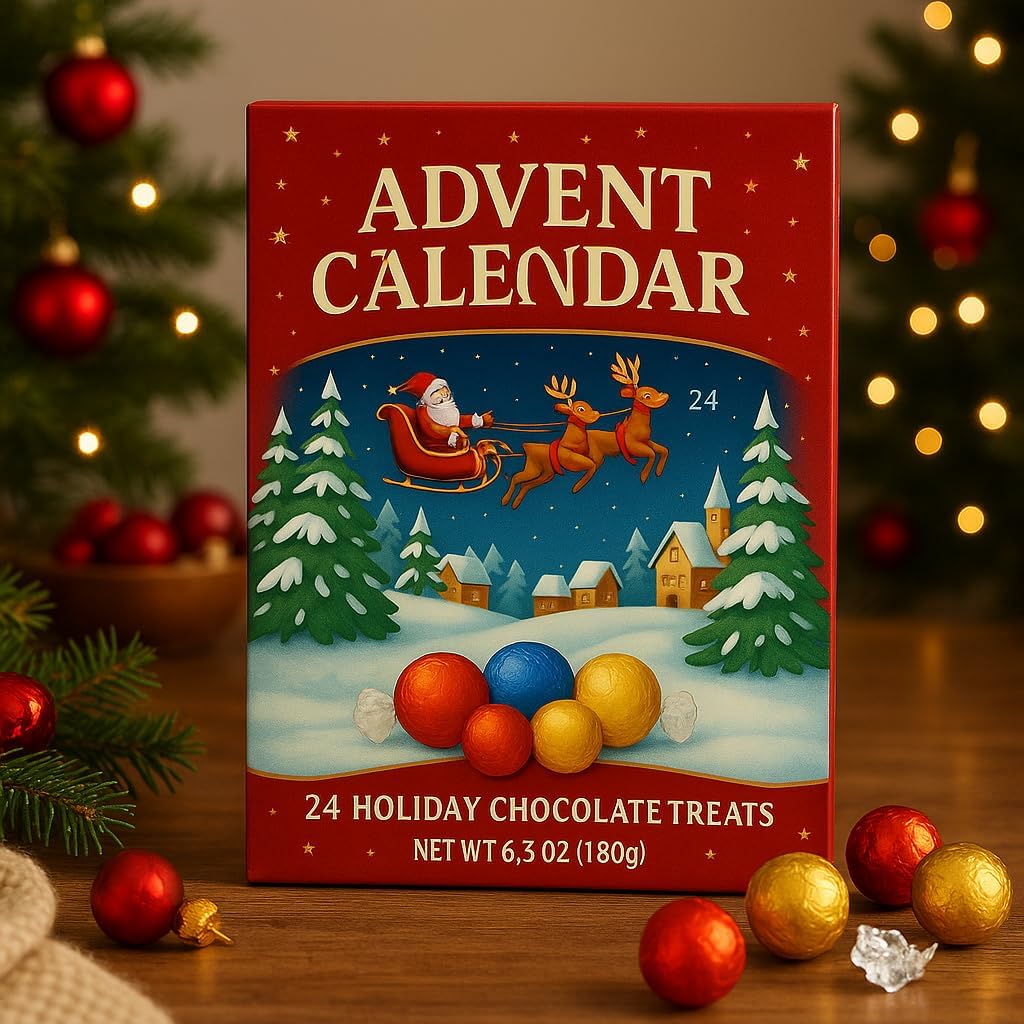 Christmas Advent Calendar, Assorted Chocolates, 6.3 oz.