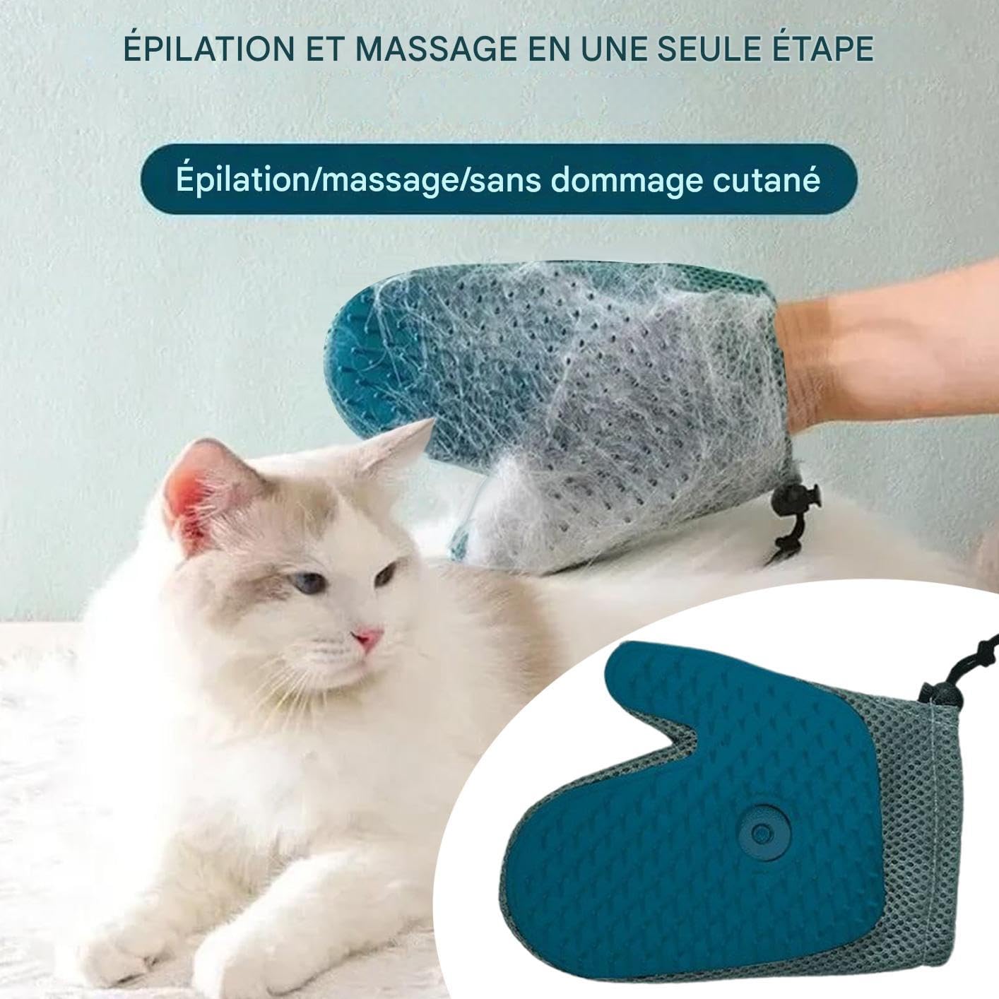 Guanto per Rimozione di Animali Domestici Guanto Rimuovi Pelo ad Azione | Attrezzo Riutilizzabile Per Pulizia E Manutenzione Di Gatti Cani Divano E