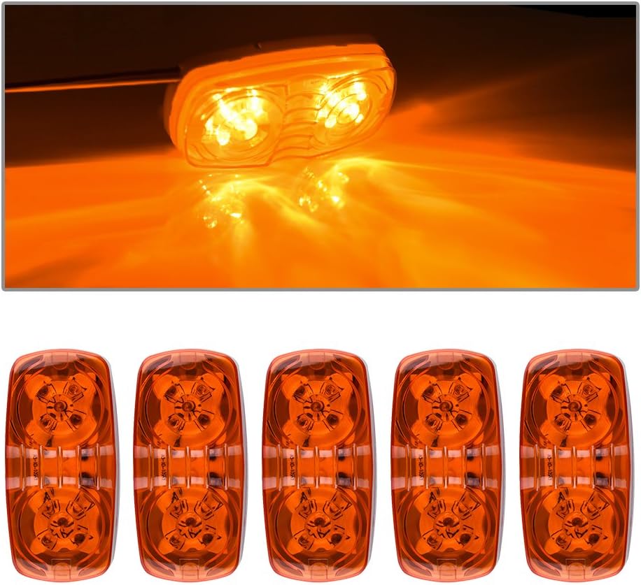 ACUMSTE 5 pcAmber 12V Double Bullseye Side Marker Lights 10