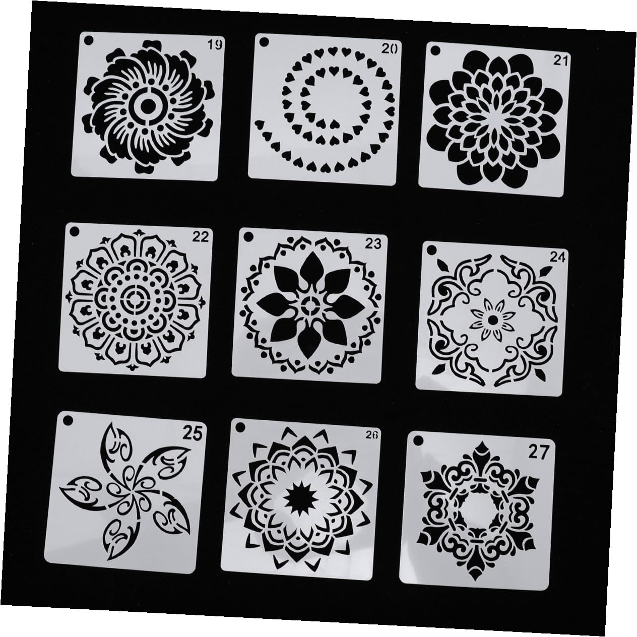 Lurrose 3 Set di Modelli di Disegno Mandala 36 Stili Stencil per Pittura Murale Stencil per Arte Murale 36 Pezzi * 3