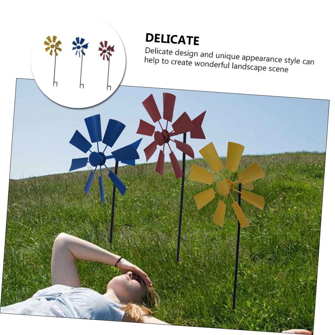 Toddmomy 3stücke Metall Windräder Für Garten Bunte Deko Windspinner Für Außenbereich Rotierende Gartenkunst Für Und Hochzeiten Kreative