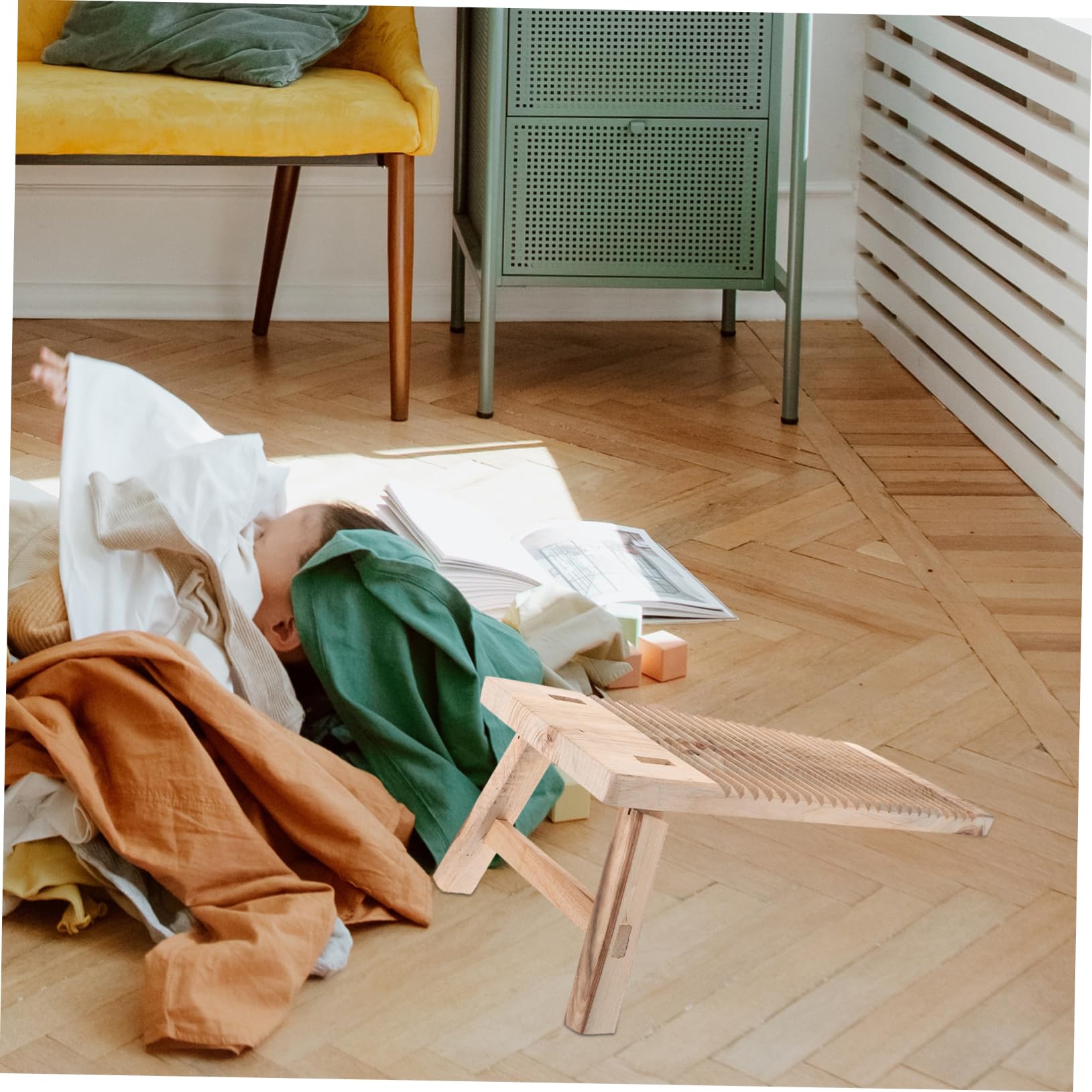 GLEAVI Tabla de Lavar de Madera Maciza Práctica y Antideslizante Patas, Superficie Pulida y Diseño Resistente para Lavar Ropa a Mano Hogar
