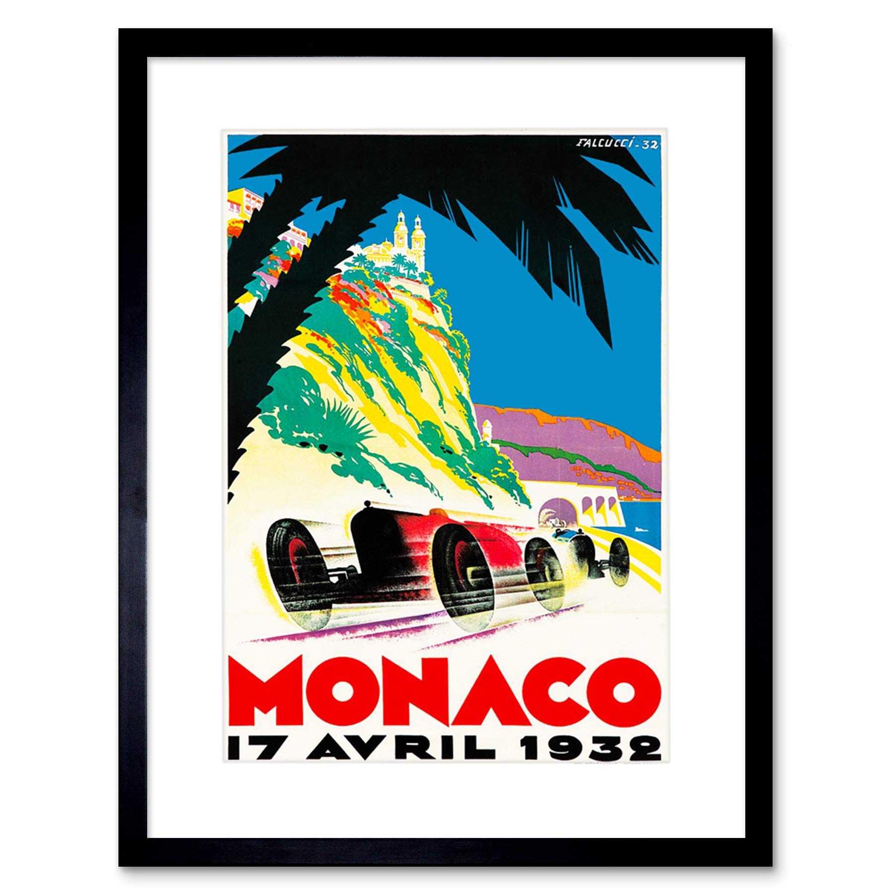 Wee Blue Coo Sport Ad Monaco Grand Prix Motor Race 1932 Monte Carlo Framed Wall Art Print