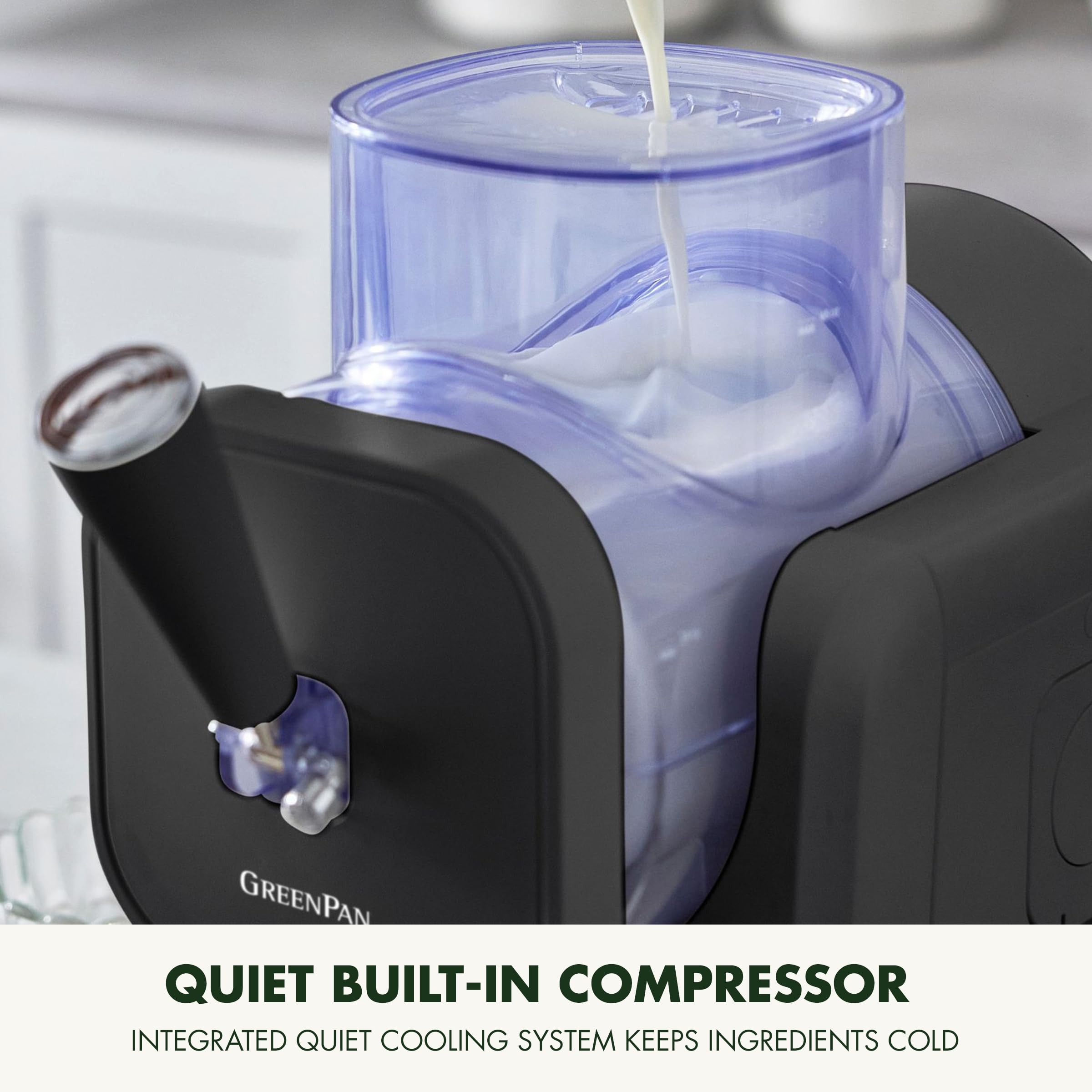GreenPan Frost Gelatiera e Macchina Slushy, Gelato Soft Sorbetti Milkshake Frozen Yogurt, Senza Precongelamento, Pronta in 15 Min, 15-in-1, 6 Modalità, 7 Texture, Autopulente, Bianco