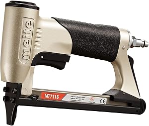 meite MT7116 Pneumatic Upholstery Stapler - 22 Gauge 71 Series 9MM (3/8-Inch) Crown 6-16MM (1/4-Inch to 5/8-Inch) Leg Length Fine Wire Stapler Air-Powered Furniture Stapler