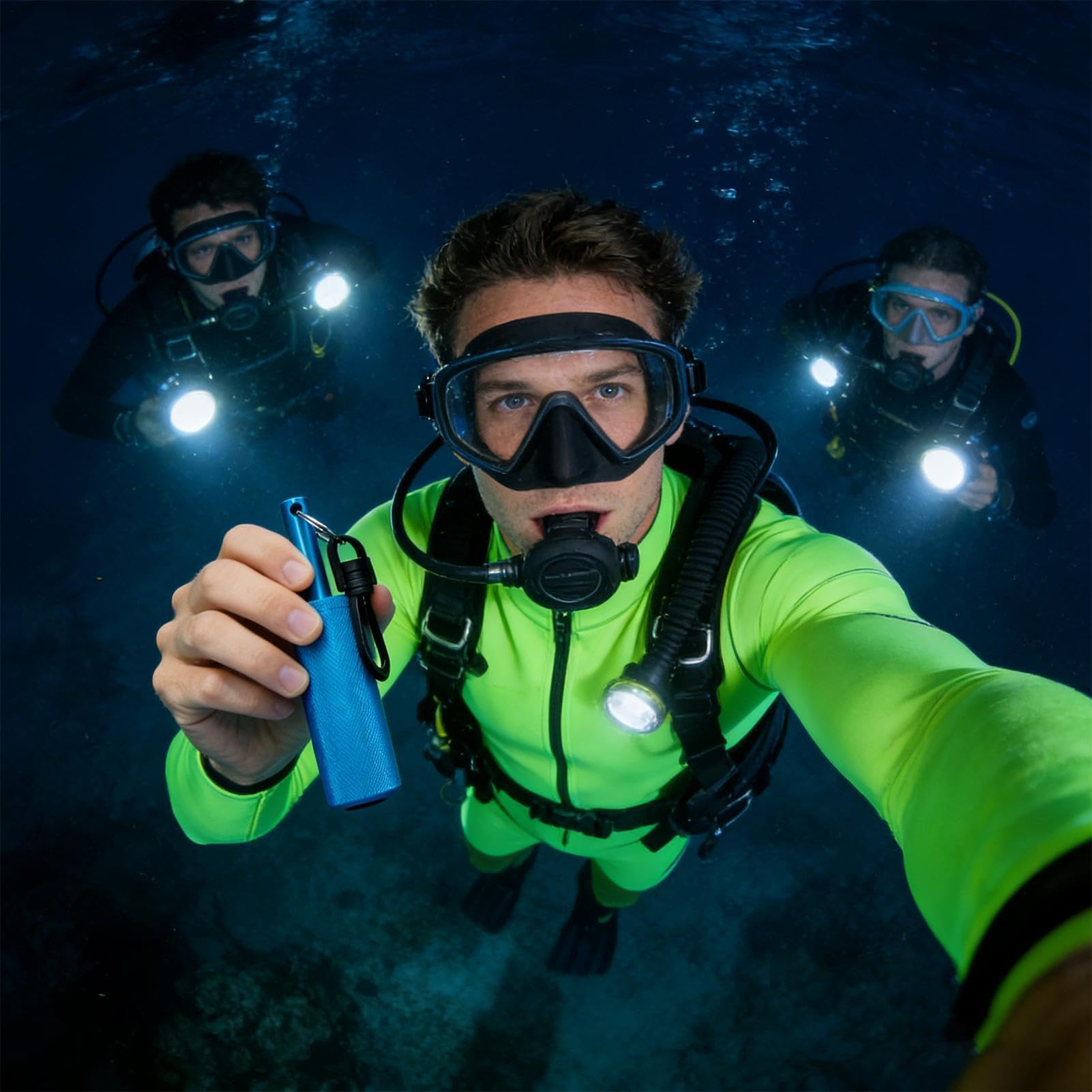 Campana de sonido de buceo, acero inoxidable de grado marino, palo de comunicación de señal subacuática con gancho, sonajero de seguridad acústica para baja visibilidad, buceo en cuevas y aguas