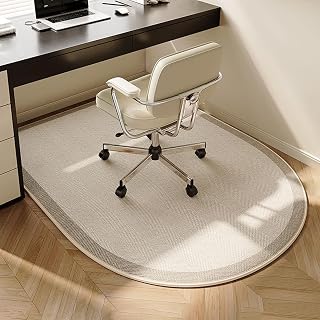Alfombrilla para silla de oficina insonorizada y antideslizante, para sillas giratorias y juegos Comter debajo del escritorio, alfombra de pelo bajo, color amarillo, 59.1 x 35.4 pulgadas