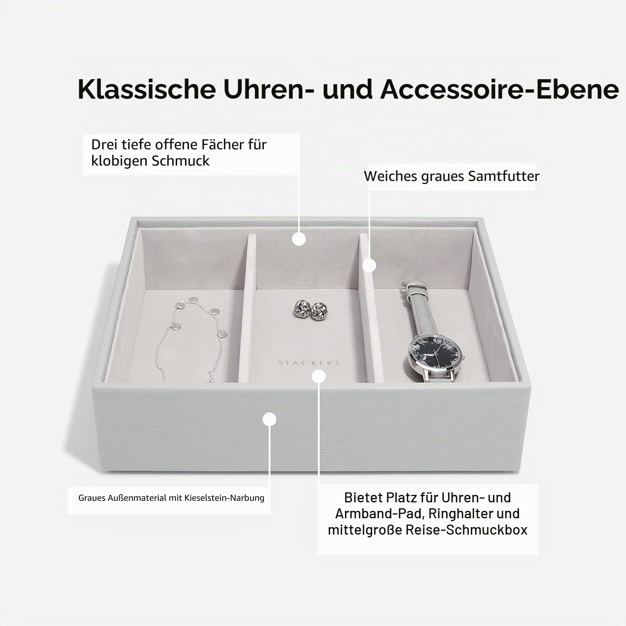 Stackers Grau Klassisch Schmuckschatulle -3
