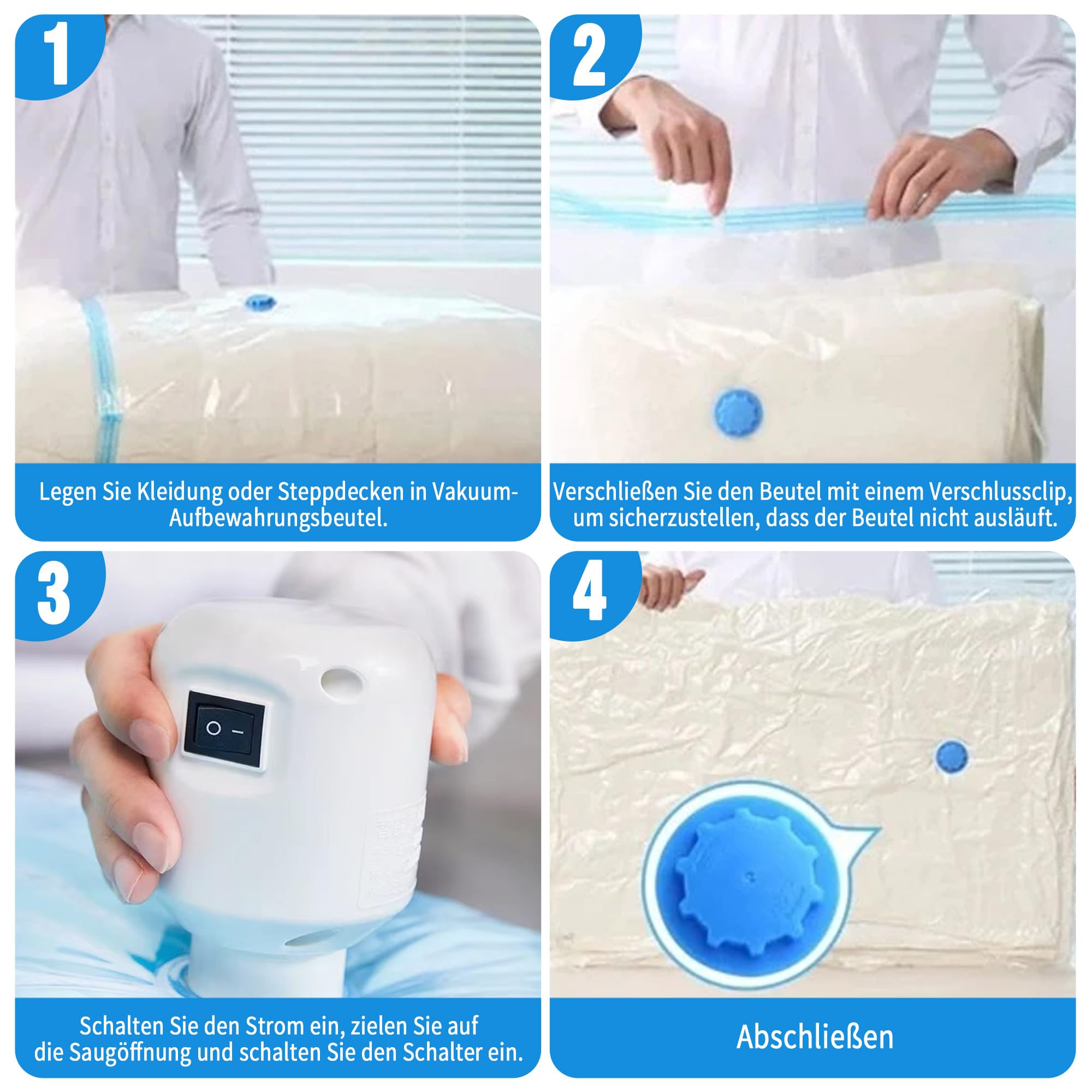 Pompa Elettrica Portatile USB Per Sacchetti Sottovuoto - Mini Aspiratore Ricaricabile Per Abiti E Viaggi - Connessione Antispruzzo