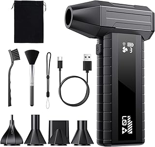 Nevoke Soffiatore a Batteria – Mini Soffiatore Aria Compressa Elettrico con 3 Velocità, LED e Ricarica USB-C per Desktop P…