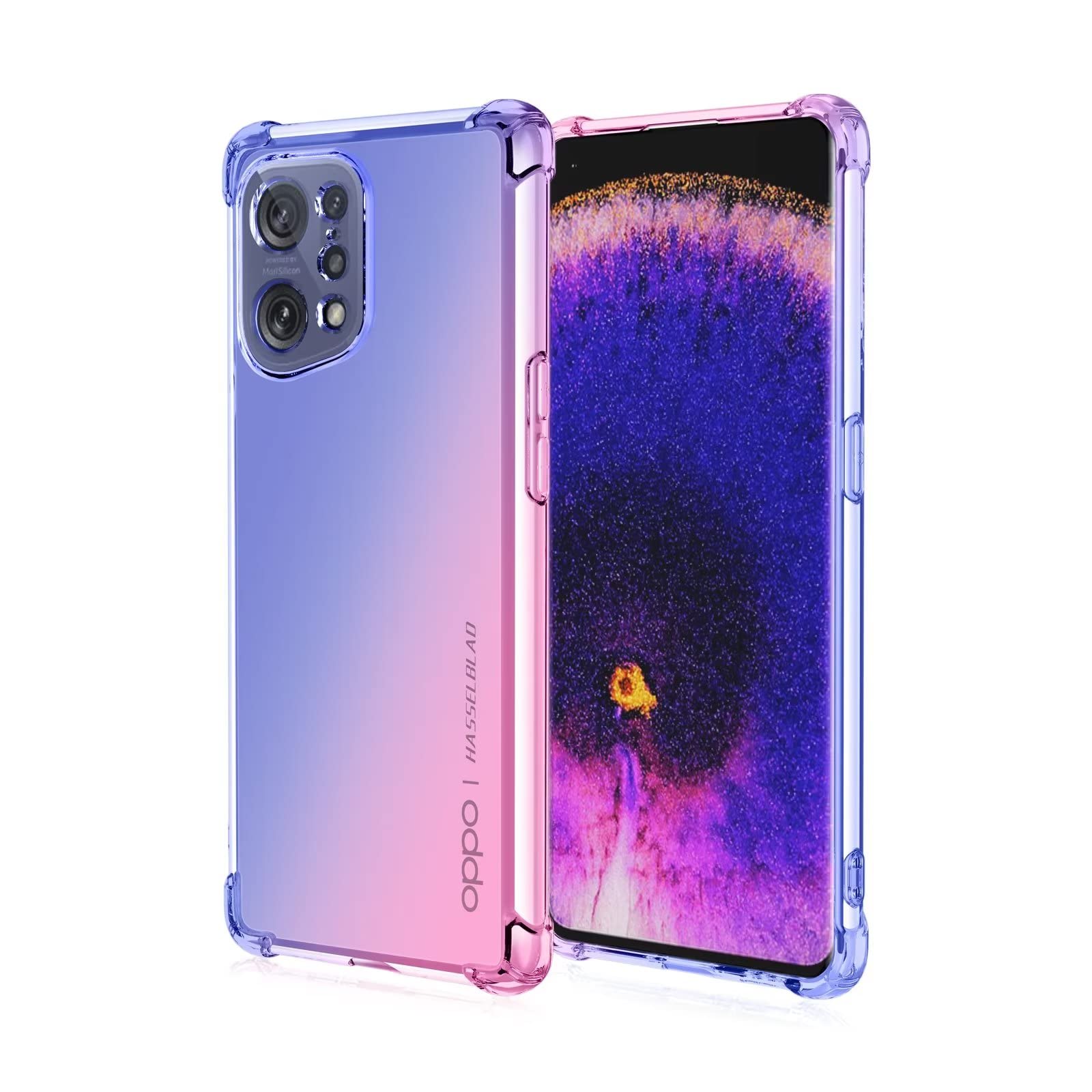 PanXCase Glitter Cover per Oppo Find X5 Lite/Oppo Reno7 5G - Custodia Trasparente Bling Disegni Elegante Brillantini Ultra Sottile Antiurto Ragazza Donna Cover (Blu