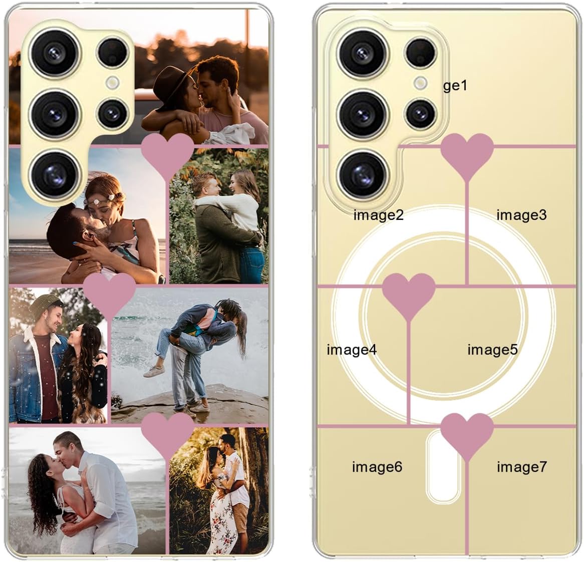 Custom Phone Case for Samsung Galaxy S25 Ultra with Photo Name,Compatible with MagSafe, Personalized Picture Text Classic Hybrid Magnetic Cover for 6.9”, Military Standard, Drop Protection