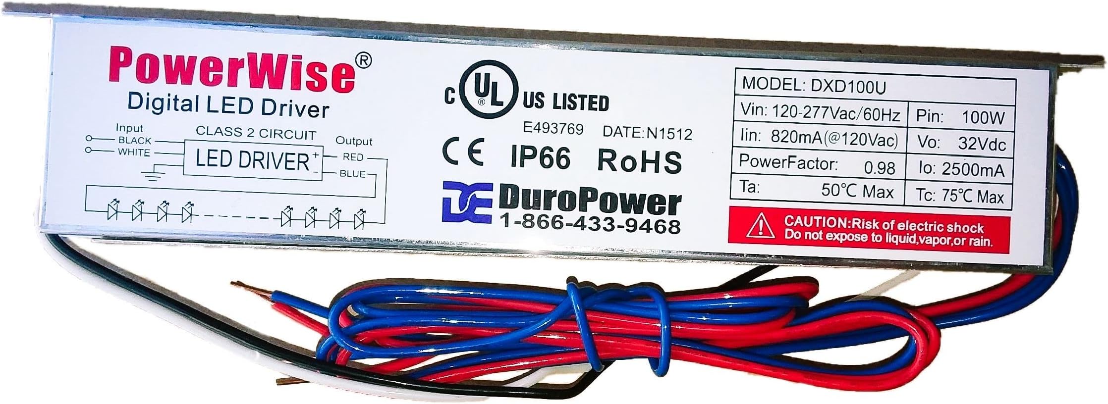 PowerWise DXD100U Digital LED Driver UL Listed Power Supply