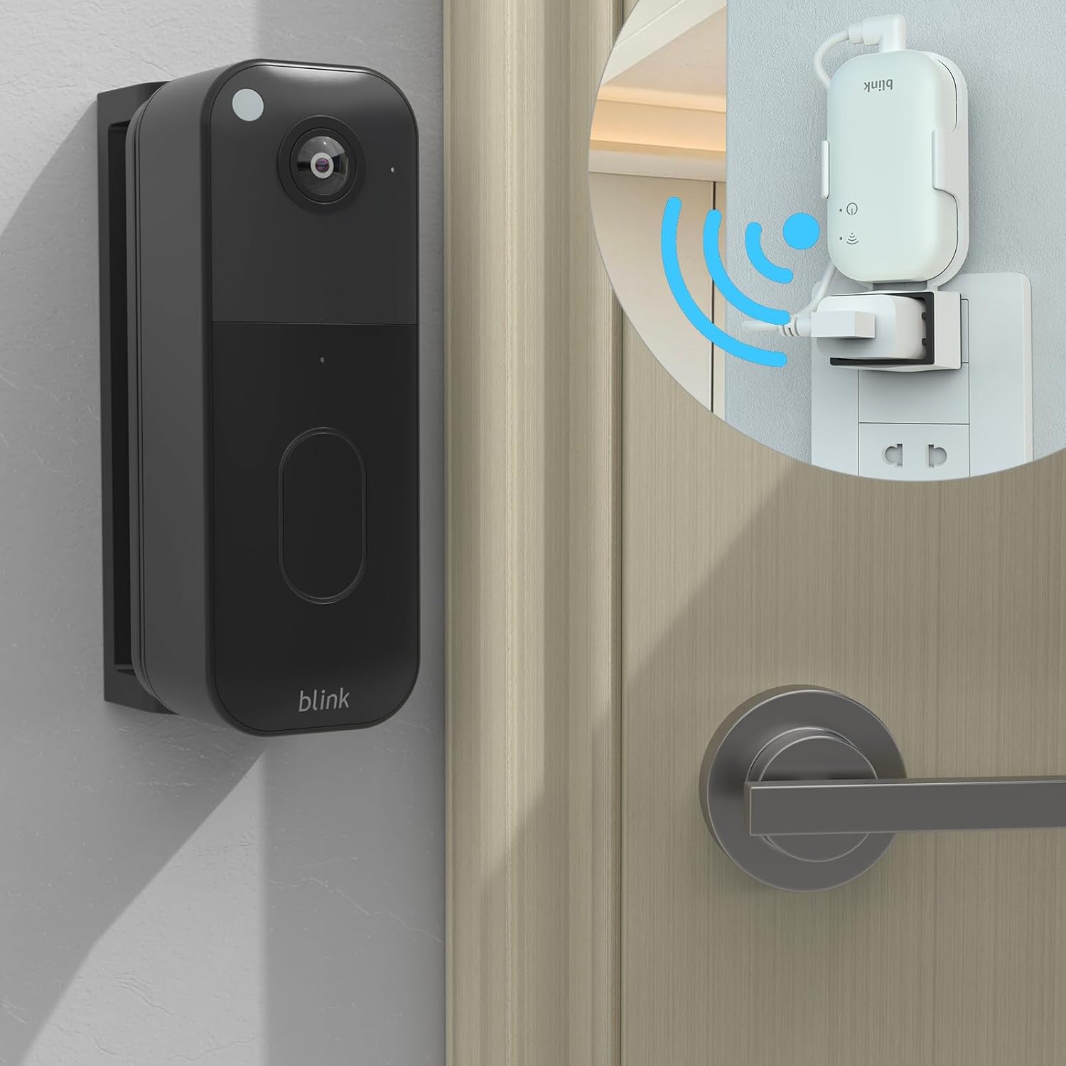 Blink Doorbell Bracket, Adjustable Angle (0-45 Degrees) for Blink Video Doorbell, Doorbell Angle Bracket with Blink Sync Module Core Wall Mount, Black image 2