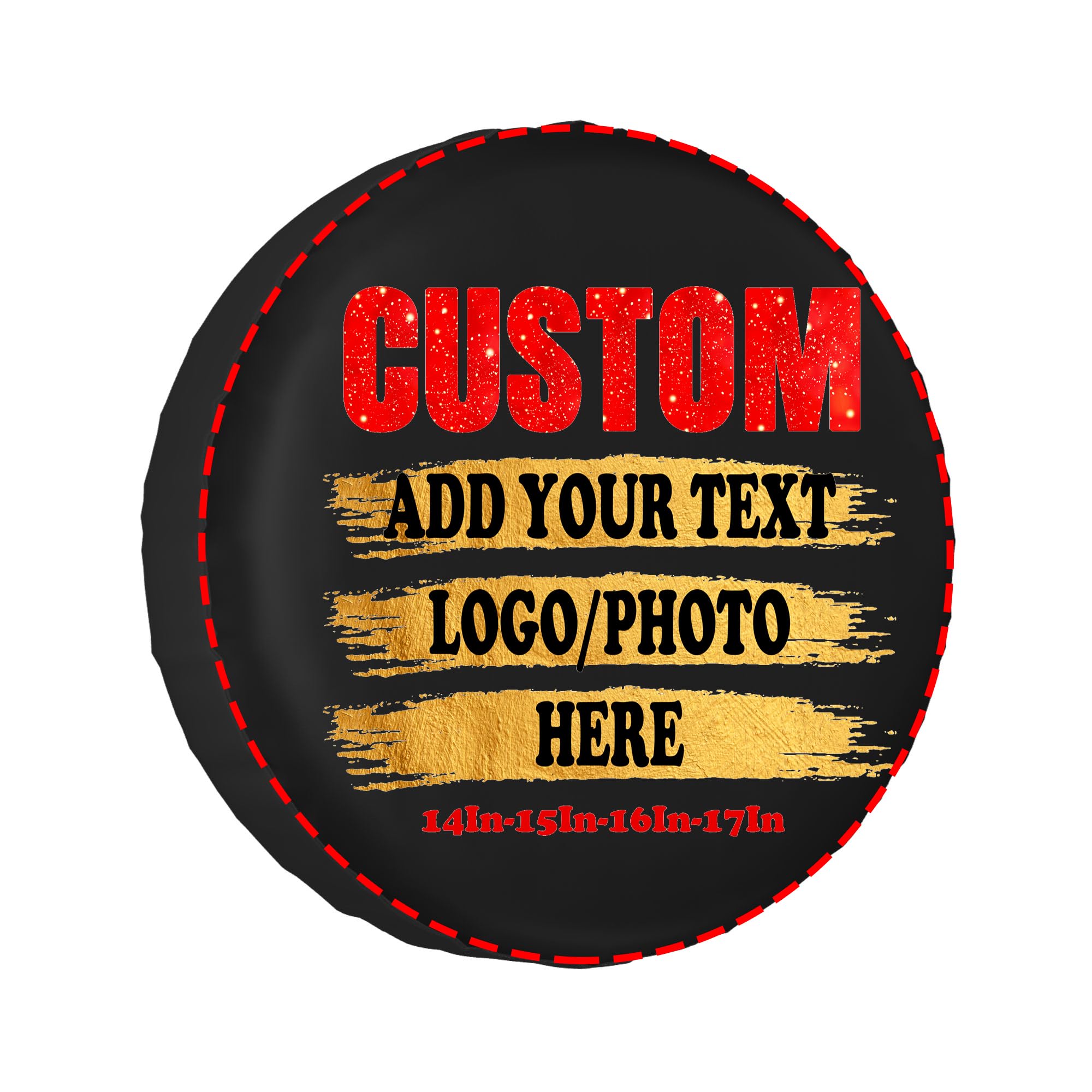 Custom Tire Cover Personalized Jeep Spare Tire Cover Add Your Own Photo Text Logo Customized Waterproof Dust-Proof Universal Wheel Cover Protectors for Multi Cars SUV RV Trailer Trucks (14 Inch)