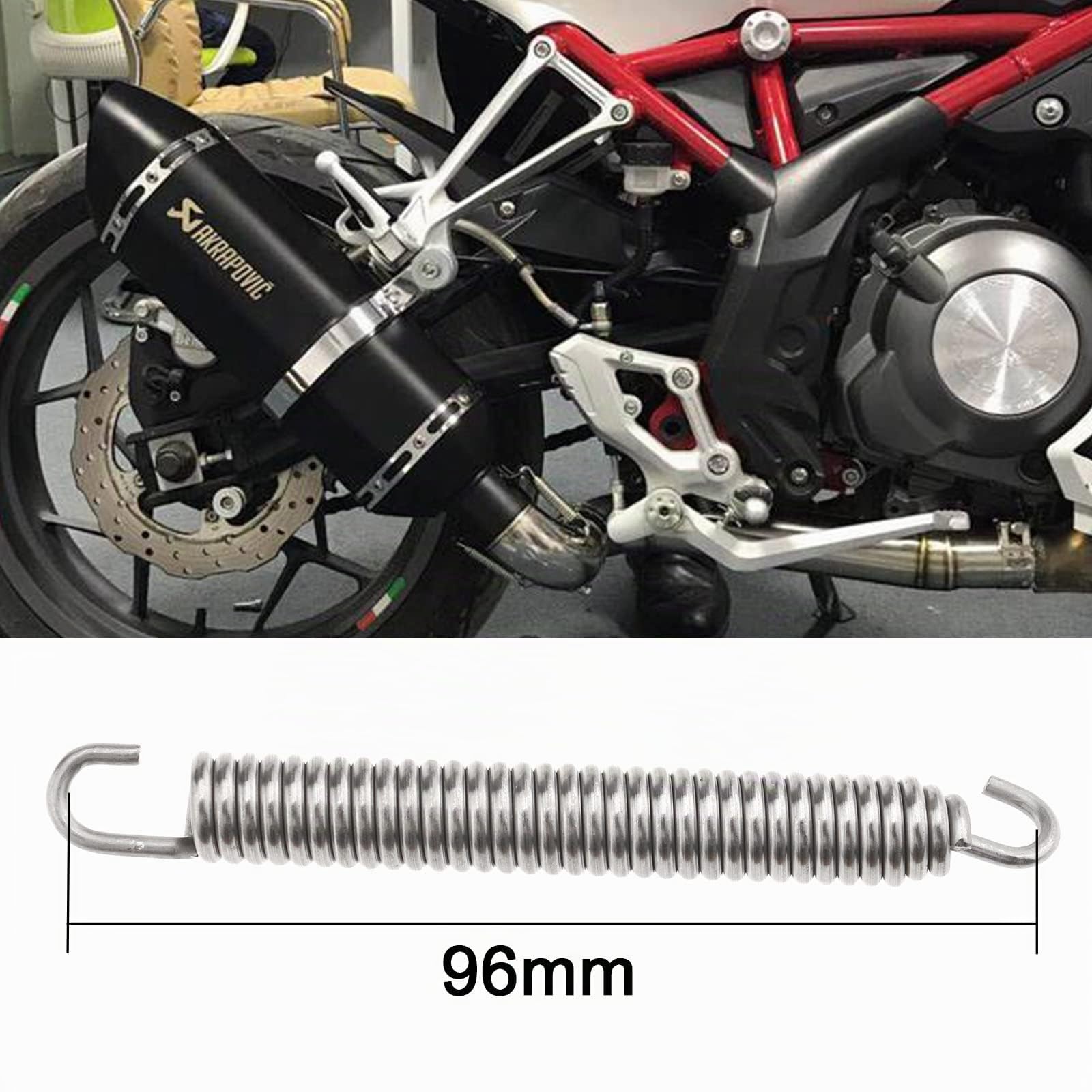4X Remplacement Ressorts d'échappement en Acier Inoxydable pour Motos 80mm pour Tuyau d'expansion de Silencieux Collecteur de Chambre