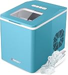 EUHOMY Smart Nugget Ice Maker Countertop, 40lbs/24H Sonic Ice Machine with APP Control, Ready in 8 Mins, Self-Cleaning Pebble Ice Machine for Home/Kitchen/Office