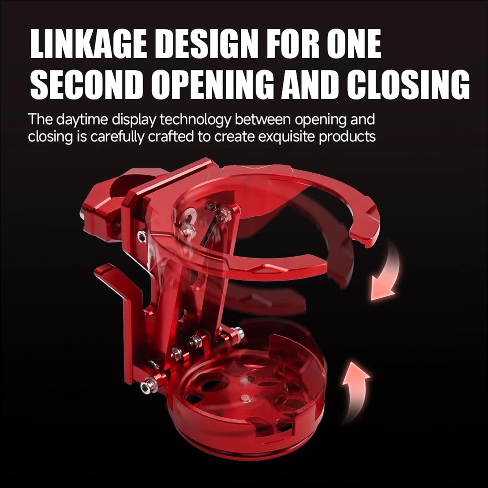 Uchwyt na Bidon Pasuje do motocykli VSTROM 650 1050 1000 800 DL650 DL1000 Uchwyt na kubek na wodę, składany stojak na napoje, CNC, aluminiowy(Red)