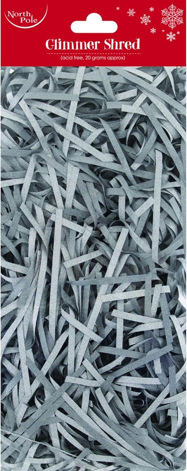 Eurowrap Shredded Christmas Tissue Paper (20g) (Silver Grey)