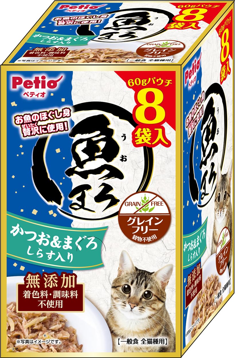 ペティオ (Petio) 魚まろ かつお＆まぐろ しらす入り 60ｇ×8袋入 (…