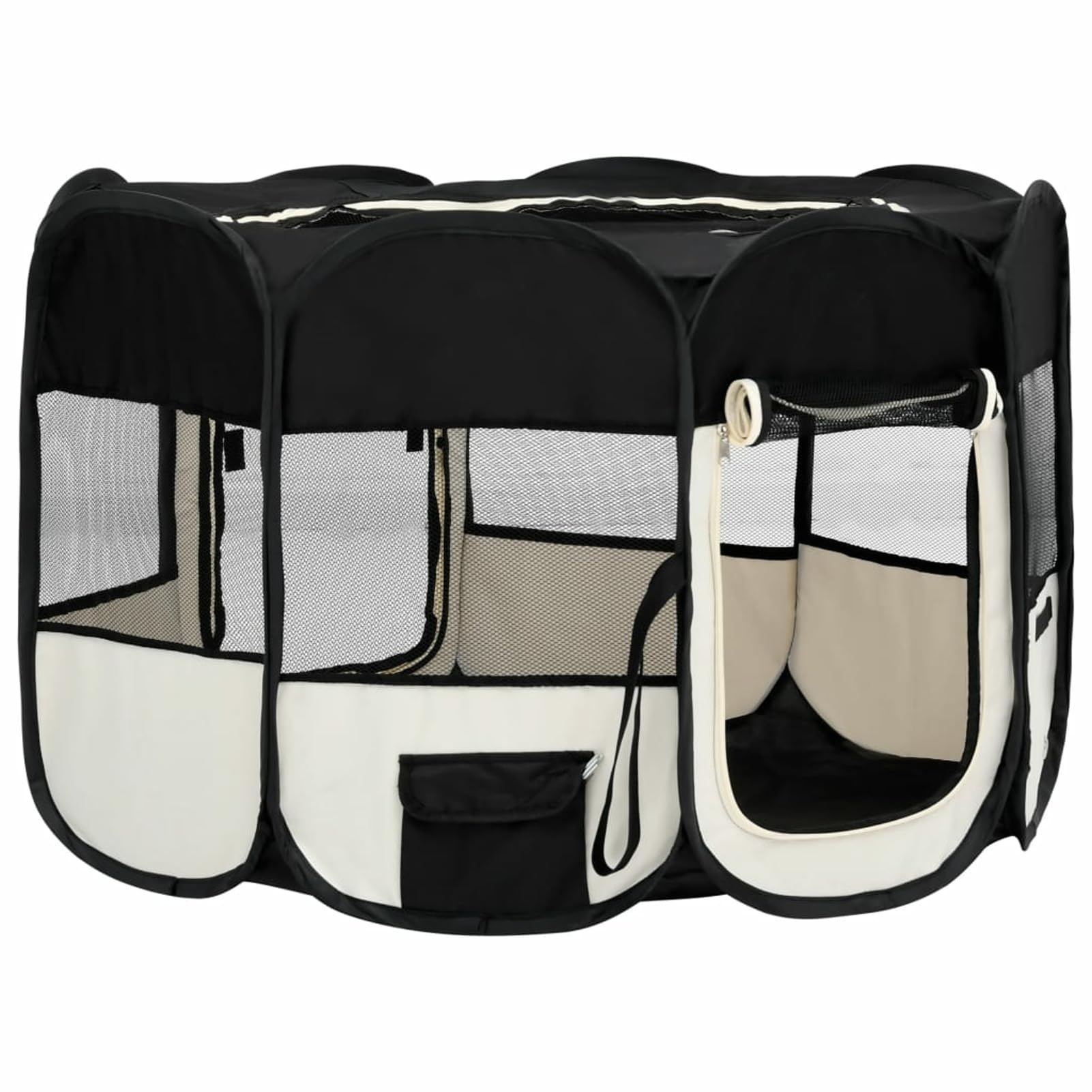 Homgoday Klatka dla psa, składany kojec dla psa z czarną torbą transportową 125 x 125 x 61 cm, klatka dla psa wewnętrzna klatka dla psa Kennel dla psów klatki dla psów ogrodzenie dla psa na zewnątrz