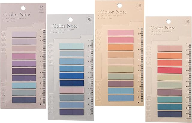 800Pcs Sticky Tabs, Transparent Sticky Notes Flags Pastel Book Tabs Annotation Tabs Morandi Page Markers Clear Index Tabs with Ruler Translucent Index Stickers for Books Page Bookmarks Office Supplies