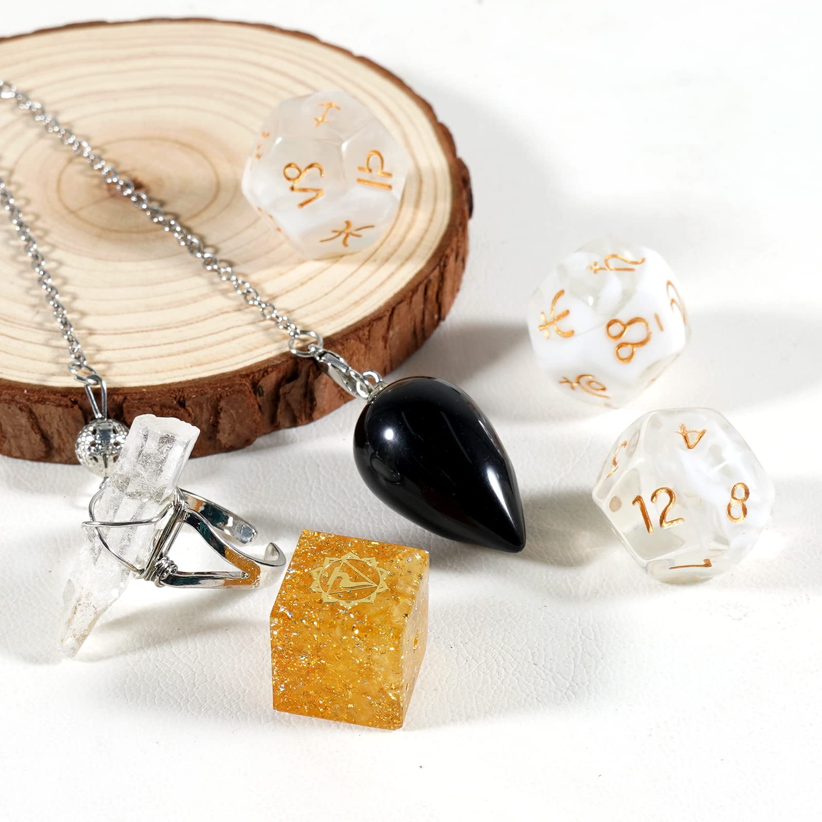 Witchcraft Supplies zestaw kryształów, kamienie lecznicze z 7 kamieniami czakr, szałwią, berłem, gwiazdą, mieczem, graalem, do medytacji duchowego uzdrawiania, zestaw startowy Witchcraft