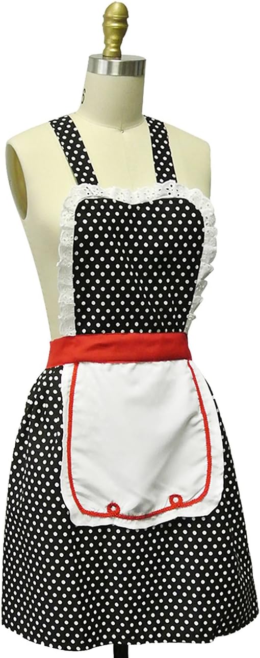 womens Cooking food service uniforms aprons, Black, One Size US