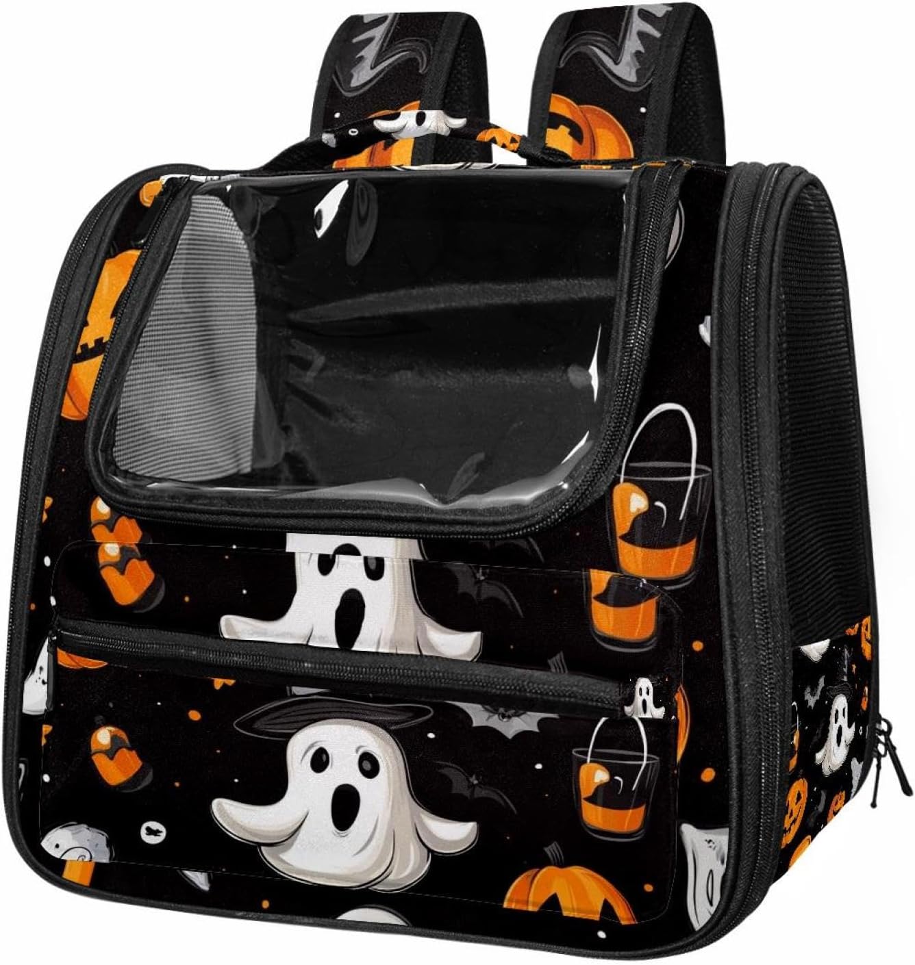Portable Travel pet Backpack Carrier Hamster Bag Small Dog cat Carrier Breathable Hang Bag, Halloween