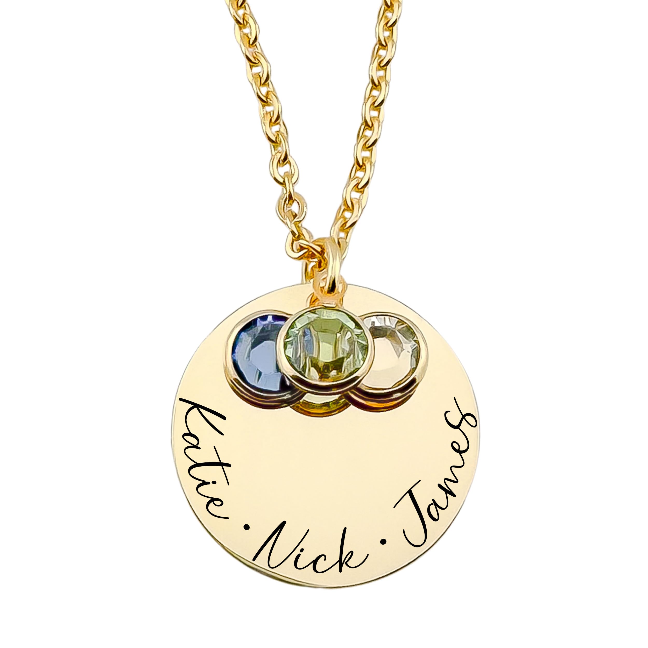 Remember Me Jewelry Valentines Gift - Birthstone Necklace for Mom 1 to 6 Kids Names and Birth Month Stones, Custom Family Jewelry for Women, Personalized Mother's Day Gift for Wife Girlfriend, Grandma, 18k Gold Plated