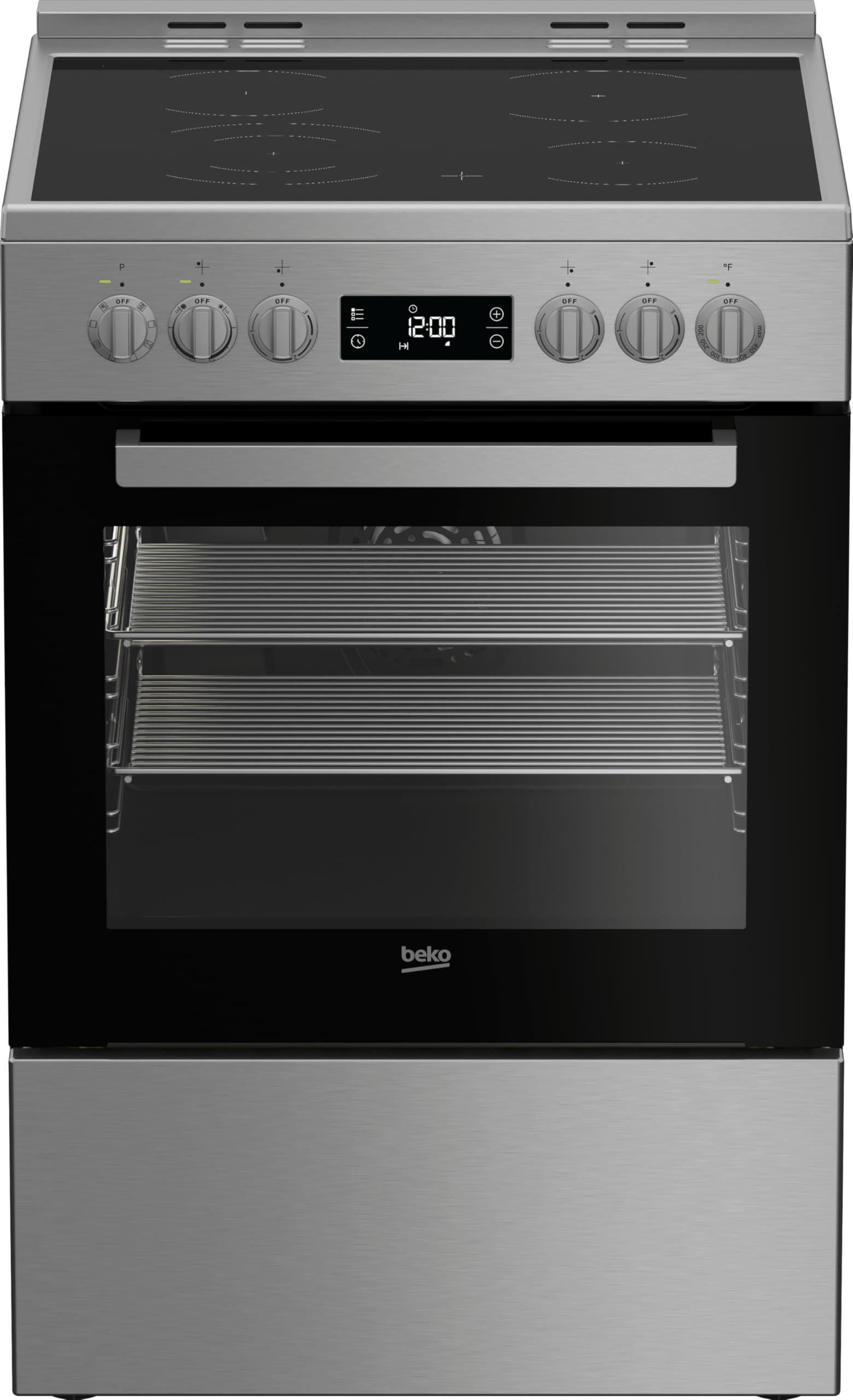 Beko SLER24410SS 24 Freestanding Electric Range with 4 Elements 2.51 cu. ft. Capacity Storage Drawer and True European Convection in Stainless Steel