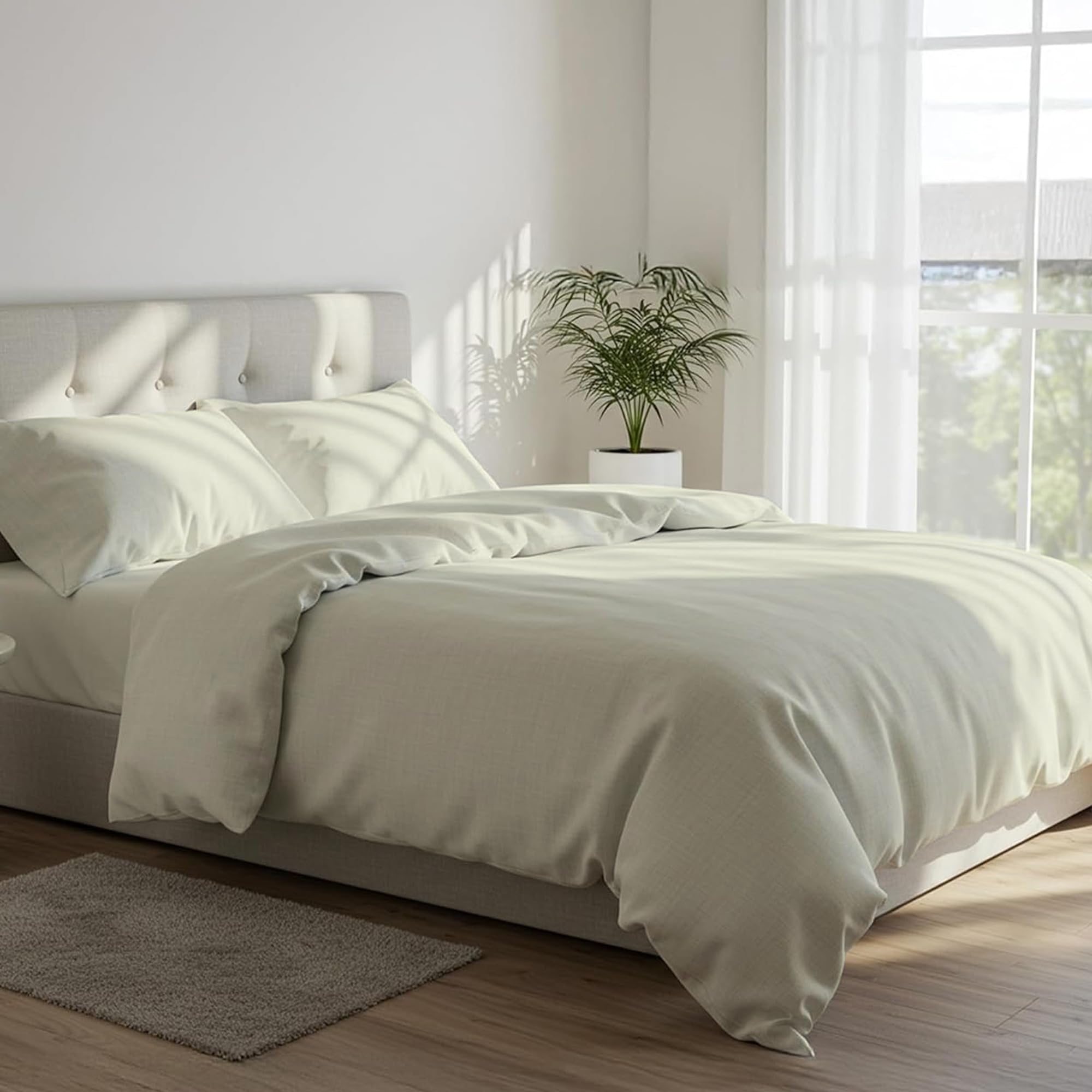 DANYDude 100% Egyptian Cotton Single Duvet Cover and PillowCase Set 400 Thread Count Single Duvet Cover Set – Hypoallergenic & Machine Washable Single Bed Quilt Cover Set