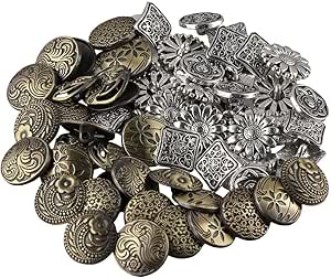 50pcs Retro Wood Ethnic Sewing Buttons Scrapbooking 2 Holes Flower